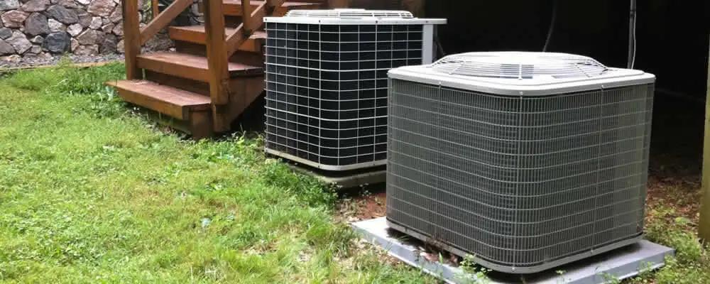 Heat pump installation and service units outside a home in Fort Wayne, IN